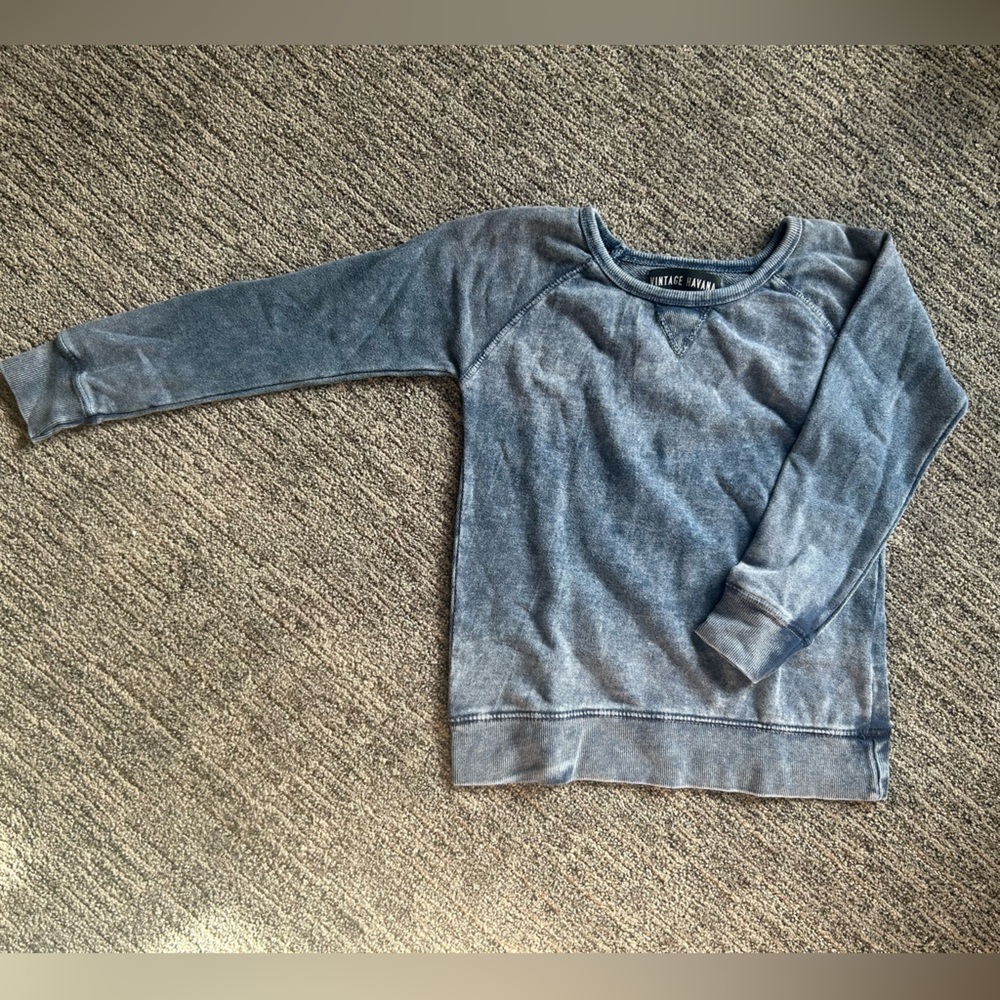 NWT Vintage Havana Blue Crew neck Sweatshirt (size 7 boys)
